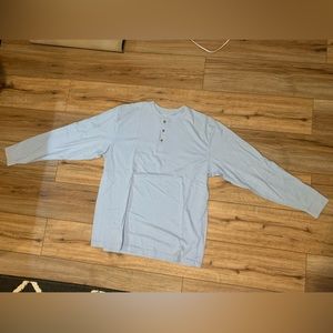 L.L. Bean Long-Sleeve Blue Henley Shirt